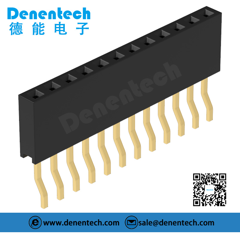 Denentech factory directly supply  2.00MM H6.35MM single row right angle SMT  female header